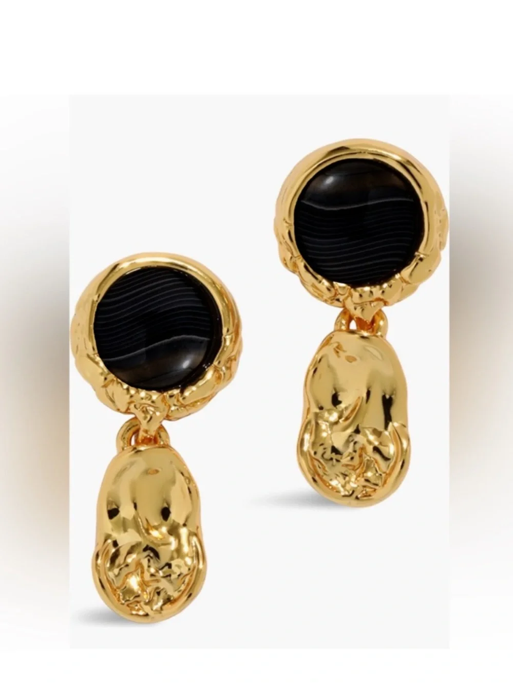 ALEXIS BITTAR • Brut Black Coin Drop Earrings